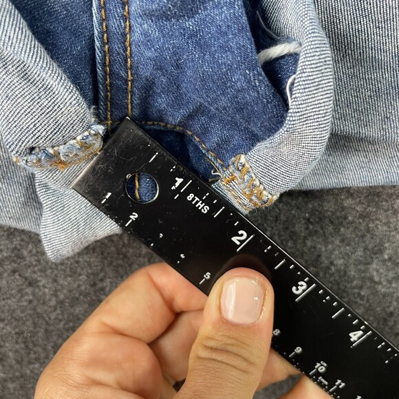 One X One Teaspoon Shorts Cut-Off Denim Blue Harlets High Rise Womens Size 24 EU - Picture 7 of 8